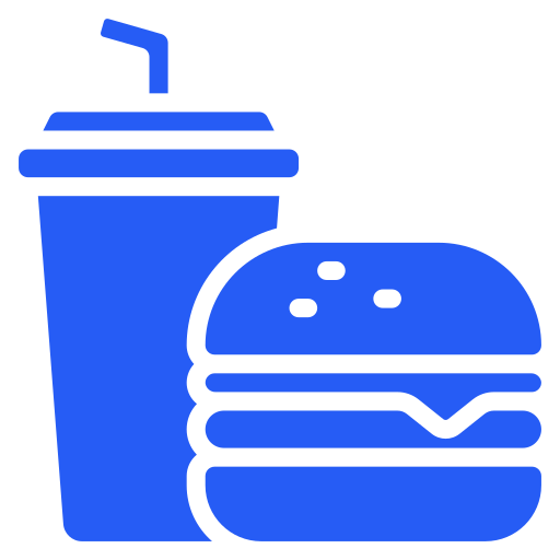 Restaurant fastfood bleu