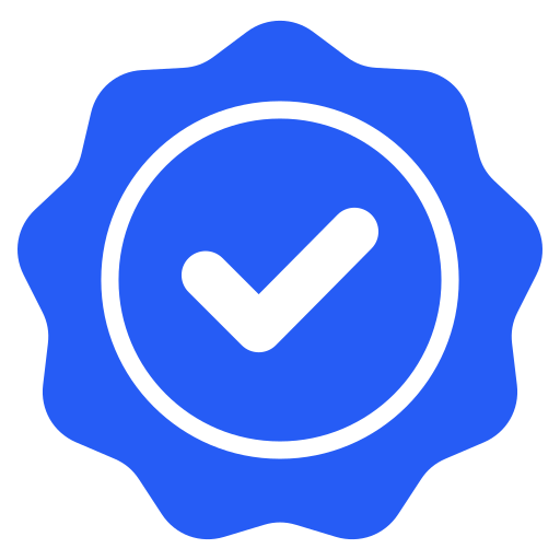 Badge qualité bleu